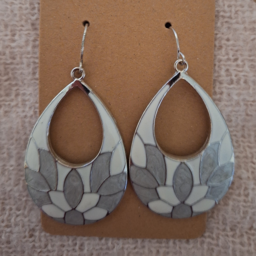 Target Silver and Gray Teardrop Earrings